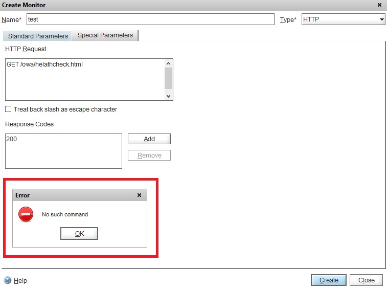Netcaler 10.1 Custom Monitor Fehler